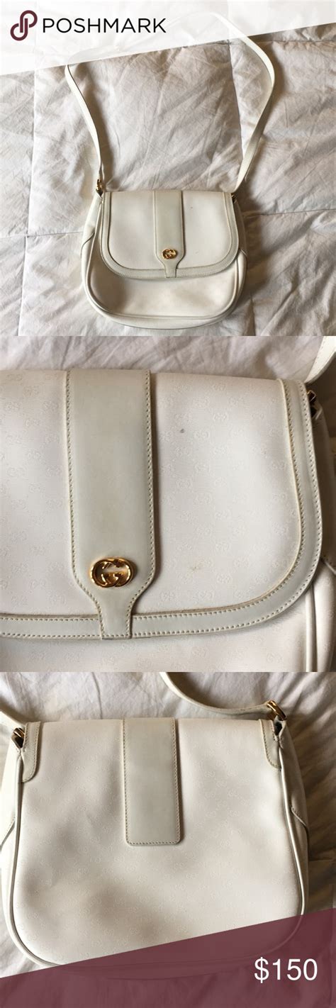 white gucci bag|vintage gucci white shoulder bag.